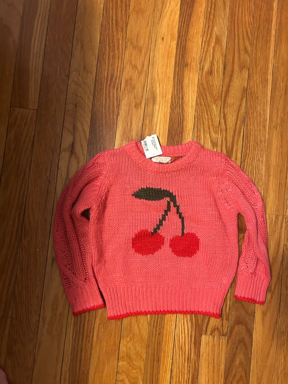 Pink Cherry Knit Kids Sweater